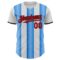 Custom White Red Electric Blue-Black Gradient Vertical Stripe Argentina Style Authentic Baseball Jersey