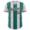 Custom White Black-Midnight Green Gradient Vertical Stripe Argentina Style Authentic Baseball Jersey