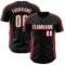 Custom Black White-Red Classic Color Block Side Panel Stripe Authentic Baseball Jersey