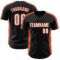 Custom Black White-Orange Classic Color Block Side Panel Stripe Authentic Baseball Jersey