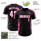 Custom Black White-Pink Classic Color Block Side Panel Stripe Authentic Baseball Jersey