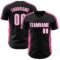 Custom Black White-Pink Classic Color Block Side Panel Stripe Authentic Baseball Jersey