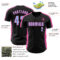 Custom Black Light Blue-Pink Classic Color Block Side Panel Stripe Authentic Baseball Jersey