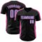 Custom Black Light Blue-Pink Classic Color Block Side Panel Stripe Authentic Baseball Jersey