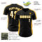 Custom Black White-Gold Classic Color Block Side Panel Stripe Authentic Baseball Jersey