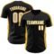 Custom Black White-Gold Classic Color Block Side Panel Stripe Authentic Baseball Jersey