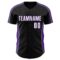 Custom Black White-Purple Classic Color Block Side Panel Stripe Authentic Baseball Jersey