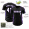 Custom Black White-Purple Classic Color Block Side Panel Stripe Authentic Baseball Jersey