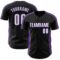 Custom Black White-Purple Classic Color Block Side Panel Stripe Authentic Baseball Jersey