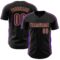 Custom Black Purple-Gold Classic Color Block Side Panel Stripe Authentic Baseball Jersey