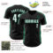 Custom Black White-Kelly Green Classic Color Block Side Panel Stripe Authentic Baseball Jersey