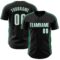 Custom Black White-Kelly Green Classic Color Block Side Panel Stripe Authentic Baseball Jersey
