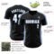 Custom Black White-Light Blue Classic Color Block Side Panel Stripe Authentic Baseball Jersey