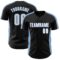 Custom Black White-Light Blue Classic Color Block Side Panel Stripe Authentic Baseball Jersey