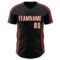 Custom Black Cream-Crimson Classic Color Block Side Panel Stripe Authentic Baseball Jersey