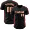 Custom Black Cream-Crimson Classic Color Block Side Panel Stripe Authentic Baseball Jersey