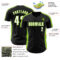 Custom Black White-Neon Green Classic Color Block Side Panel Stripe Authentic Baseball Jersey
