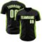 Custom Black White-Neon Green Classic Color Block Side Panel Stripe Authentic Baseball Jersey