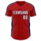 Custom Red White-Navy Classic Color Block Side Panel Stripe Authentic Baseball Jersey