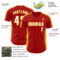 Custom Red White-Gold Classic Color Block Side Panel Stripe Authentic Baseball Jersey