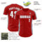 Custom Red White-Gray Classic Color Block Side Panel Stripe Authentic Baseball Jersey
