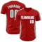 Custom Red White-Gray Classic Color Block Side Panel Stripe Authentic Baseball Jersey