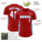 Custom Red White-Light Blue Classic Color Block Side Panel Stripe Authentic Baseball Jersey