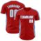 Custom Red White-Light Blue Classic Color Block Side Panel Stripe Authentic Baseball Jersey