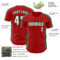 Custom Red White-Kelly Green Classic Color Block Side Panel Stripe Authentic Baseball Jersey