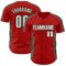 Custom Red White-Kelly Green Classic Color Block Side Panel Stripe Authentic Baseball Jersey