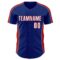 Custom Royal White-Red Classic Color Block Side Panel Stripe Authentic Baseball Jersey