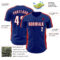 Custom Royal White-Red Classic Color Block Side Panel Stripe Authentic Baseball Jersey