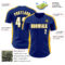 Custom Royal White-Yellow Classic Color Block Side Panel Stripe Authentic Baseball Jersey
