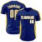 Custom Royal White-Yellow Classic Color Block Side Panel Stripe Authentic Baseball Jersey