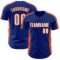 Custom Royal White-Orange Classic Color Block Side Panel Stripe Authentic Baseball Jersey