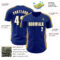 Custom Royal White-Old Gold Classic Color Block Side Panel Stripe Authentic Baseball Jersey