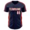 Custom Navy White-Red Classic Color Block Side Panel Stripe Authentic Baseball Jersey
