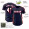 Custom Navy White-Red Classic Color Block Side Panel Stripe Authentic Baseball Jersey