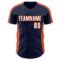 Custom Navy White-Orange Classic Color Block Side Panel Stripe Authentic Baseball Jersey