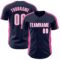 Custom Navy White-Pink Classic Color Block Side Panel Stripe Authentic Baseball Jersey