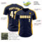 Custom Navy White-Gold Classic Color Block Side Panel Stripe Authentic Baseball Jersey