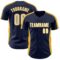 Custom Navy White-Gold Classic Color Block Side Panel Stripe Authentic Baseball Jersey