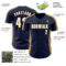 Custom Navy White-Old Gold Classic Color Block Side Panel Stripe Authentic Baseball Jersey