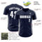 Custom Navy White-Gray Classic Color Block Side Panel Stripe Authentic Baseball Jersey