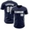 Custom Navy White-Gray Classic Color Block Side Panel Stripe Authentic Baseball Jersey