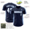 Custom Navy White-Light Blue Classic Color Block Side Panel Stripe Authentic Baseball Jersey