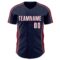 Custom Navy White-Crimson Classic Color Block Side Panel Stripe Authentic Baseball Jersey