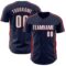 Custom Navy White-Crimson Classic Color Block Side Panel Stripe Authentic Baseball Jersey