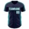 Custom Navy White-Teal Classic Color Block Side Panel Stripe Authentic Baseball Jersey
