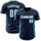 Custom Navy White-Teal Classic Color Block Side Panel Stripe Authentic Baseball Jersey